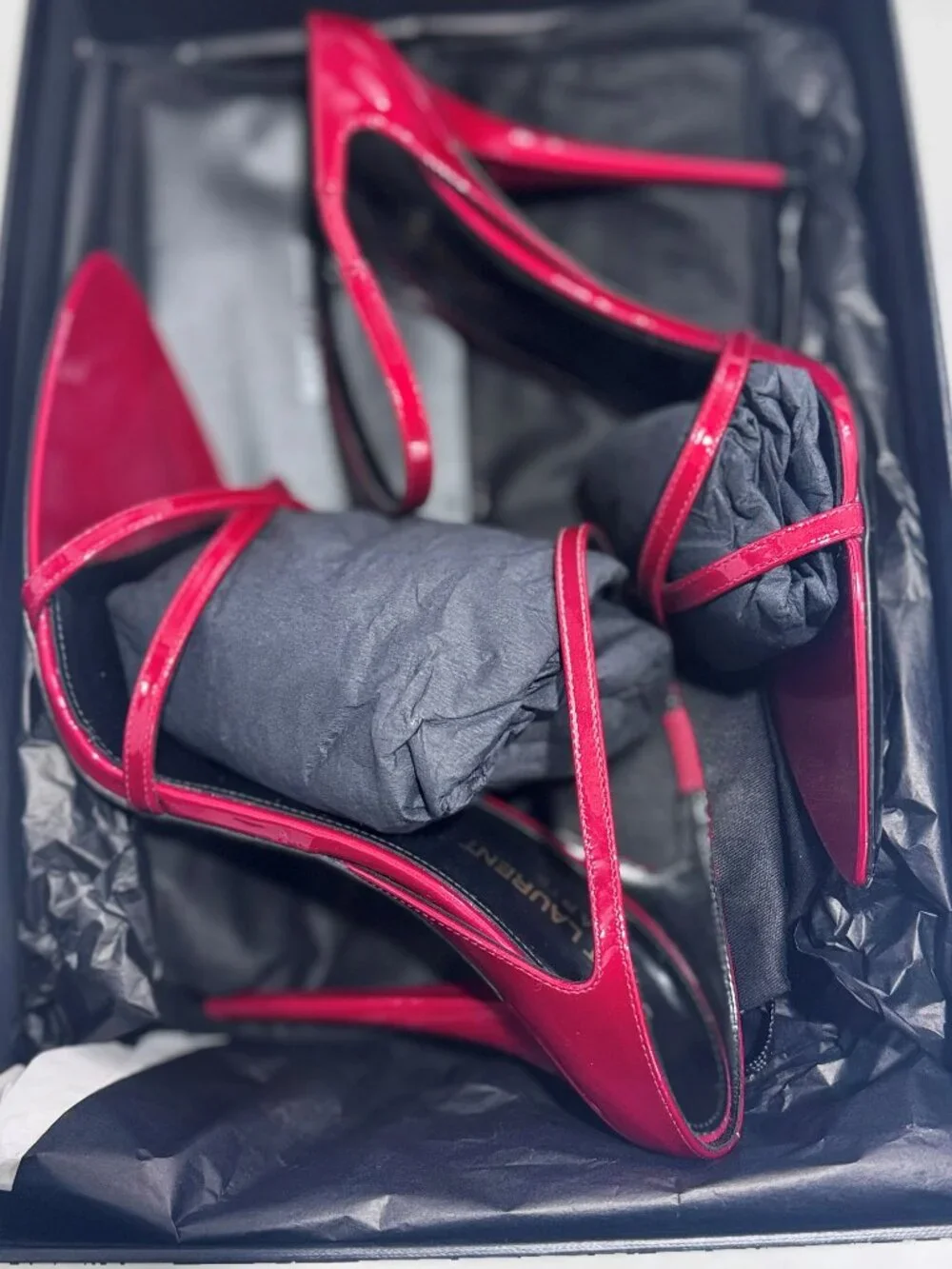 Saint Laurent Red Gippy Sandal Heel - Picture 7 of 7